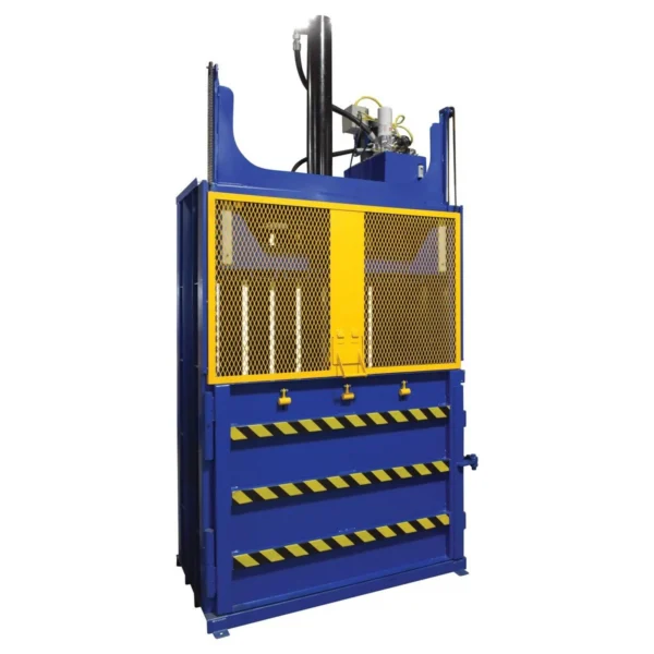 Steel Cardboard Baler 60 in x 30 in x 42 in 1100 lb Capacity Blue/Yellow