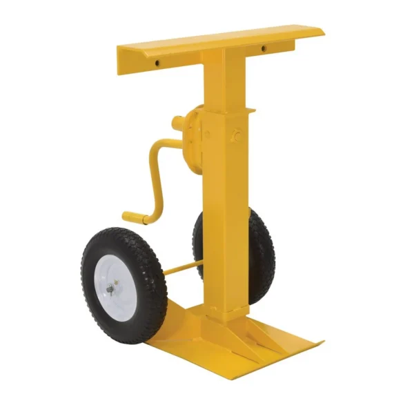 Steel Stabilizing Jack with Solid Foam Wheels 100,000 Lb. Static Capacity Yellow