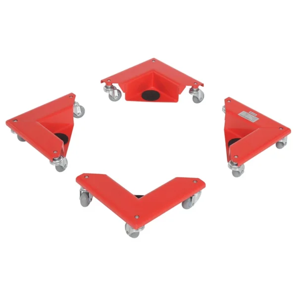 Steel Corner Mover Dolly 4 Pack 300 Lb. Capacity Red