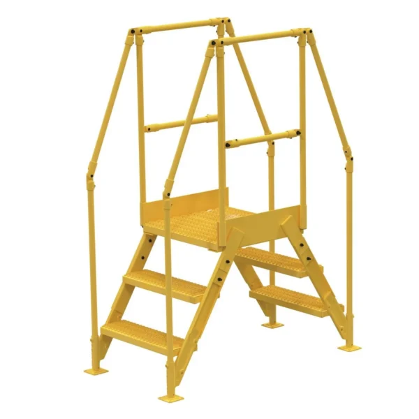 Steel Crossover Ladder 3 Step 23-1/2 In. x 24 In. 500 Lb. Capacity Yellow