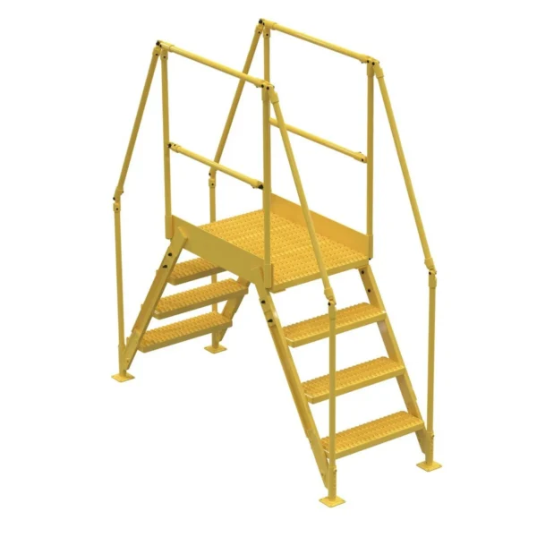 Steel Crossover Ladder 4 Step 23-1/2 In. x 36 In. 500 Lb. Capacity Yellow