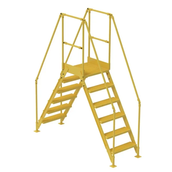 Steel Crossover Ladder 6 Step 23.5 In. x 24 In. 500 Lb. Capacity Yellow