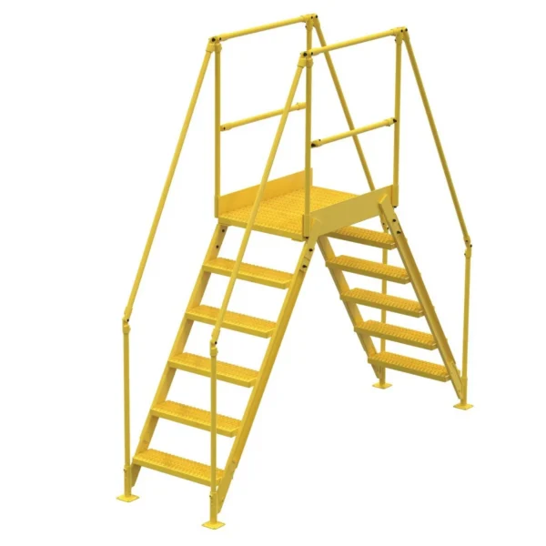 Steel Crossover Ladder 6 Step 23.5 In. x 36 In. 500 Lb. Capacity Yellow