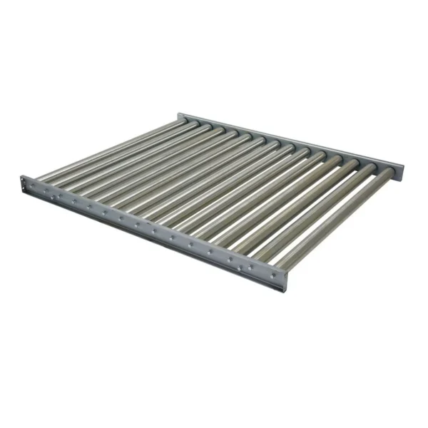 Steel Gravity Roller Conveyor 52 In. x 60 In. 5000 Capacity Silver