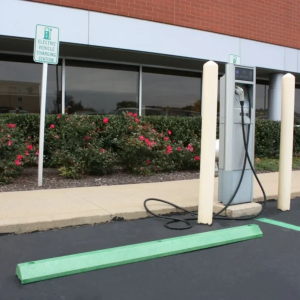 Vestil Car Stop Channeled Plastic Green 72 In