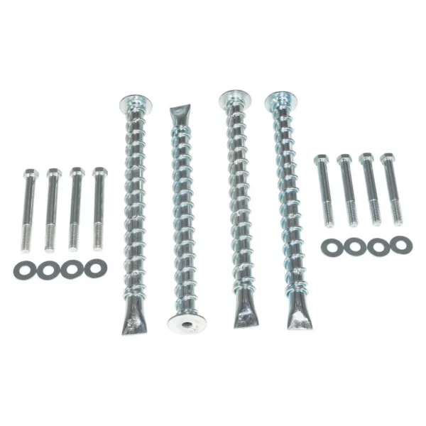 Steel Concrete Car Stop Anchor Kit 4 Hole Silver