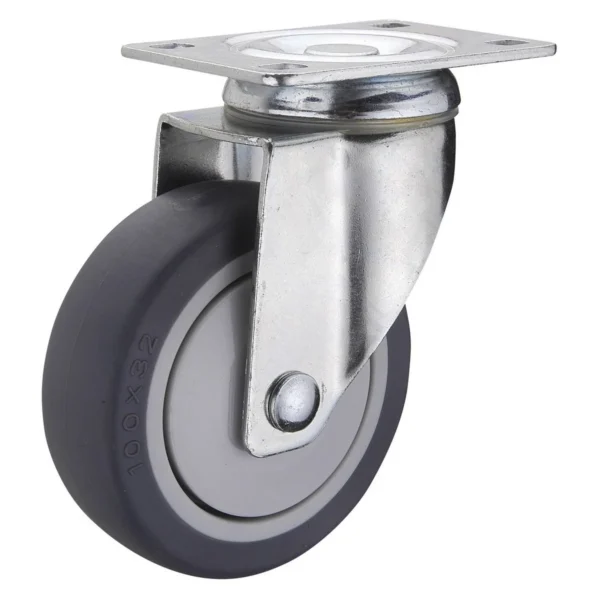 Thermoplastic Rubber Swivel Caster 5 In. Diameter x 1 In. Width 308 Lb. Capacity Dark Gray/Light Gray