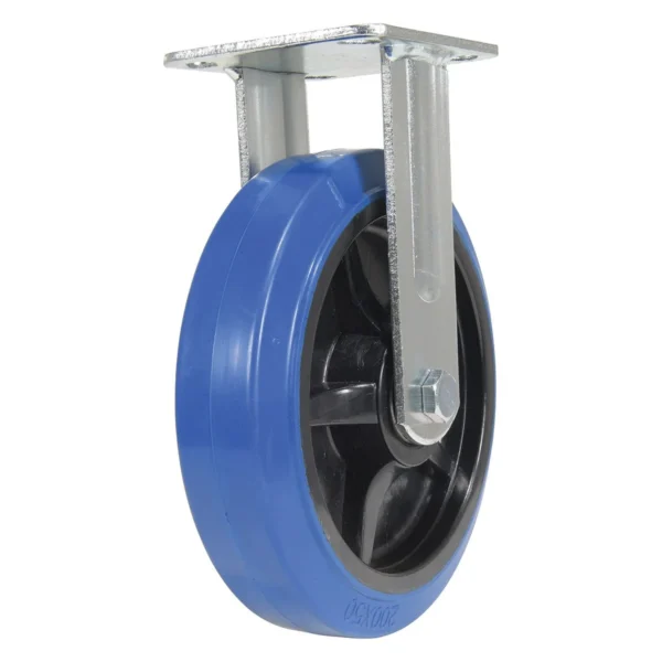 Elastic Rubber Rigid Caster 8 In. Diameter x 2 In. Width 770 Lb. Capacity Blue/Black