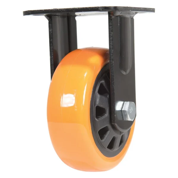 Polyurethane Rigid Caster 5 In. Diameter x 2 In. Width 726 Lb. Capacity Orange/Black