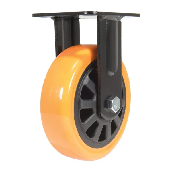 Polyurethane Rigid Caster 6 In. Diameter x 2 In. Width 836 Lb. Capacity Orange/Black