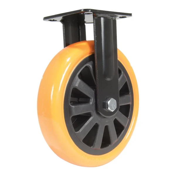 Polyurethane Rigid Caster 8 In. Diameter x 2 In. Width 902 Lb. Capacity Orange/Black