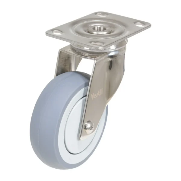 Thermoplastic Rubber Swivel Caster 4 In. Diameter x 1 In. Width 450 Lb. Capacity Gray