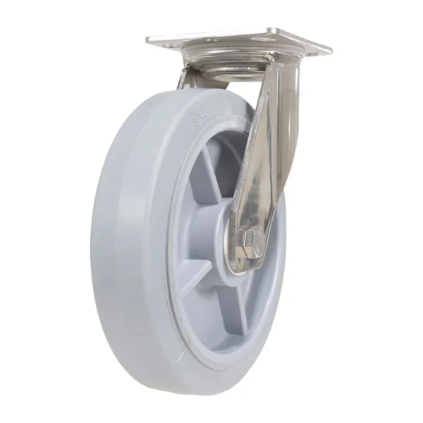 Thermoplastic Rubber Swivel Caster 8 In. Diameter x 2 In. Width 675 Lb. Capacity Gray