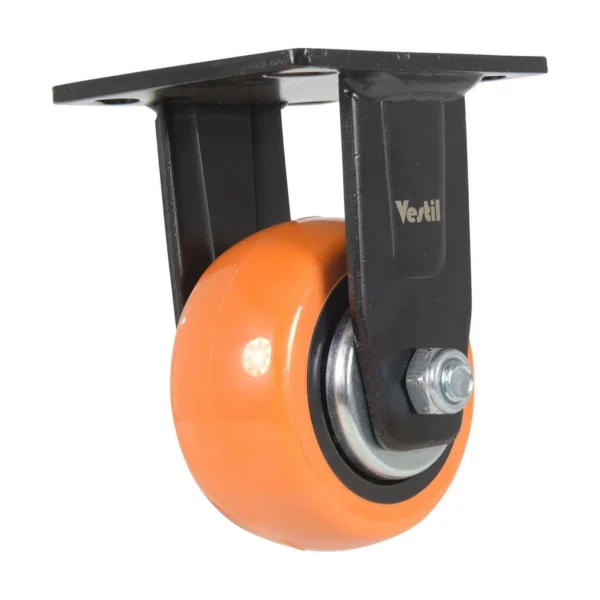 Polyurethane Rigid Caster 4 In. Diameter x 2 In. Width 551 Lb. Capacity Orange/Silver