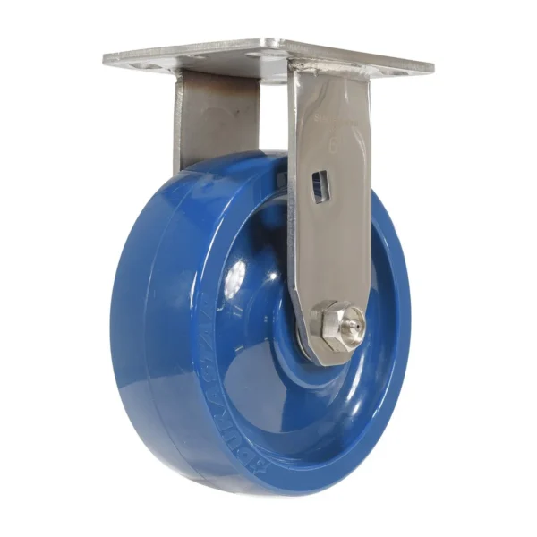 Solid Polyurethane Rigid Caster 6 In. Diameter x 2 In. Width 1200 Lb. Capacity Dark Blue