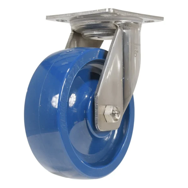 Solid Polyurethane Swivel Caster 6 In. Diameter x 2 In. Width 1200 Lb. Capacity Dark Blue