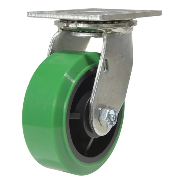 Polyurethane Swivel Caster 5 In. Diameter x 2 In. Width 750 Lb. Capacity Green/Black