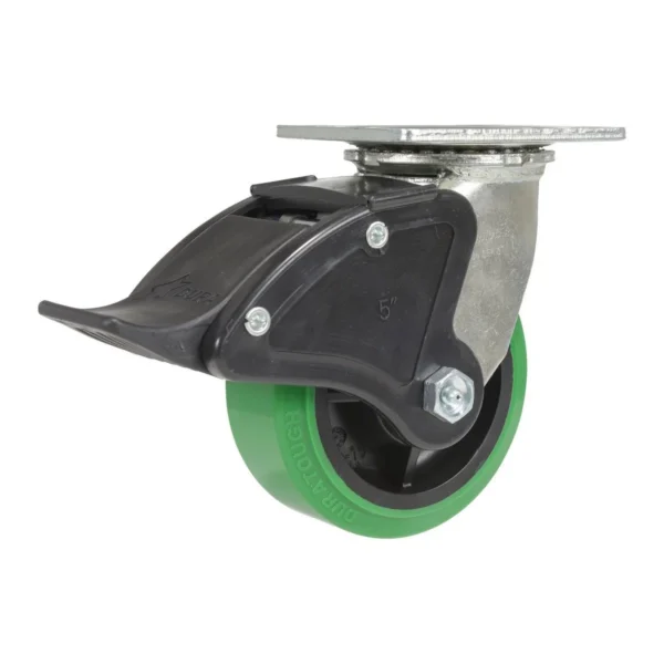Polyurethane Swivel With Total Brake Caster 5 In. Diameter x 2 In. Width 750 Lb. Capacity Green/Black