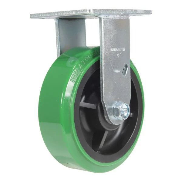 Polyurethane Rigid Caster 6 In. Diameter x 2 In. Width 900 Lb. Capacity Green/Black