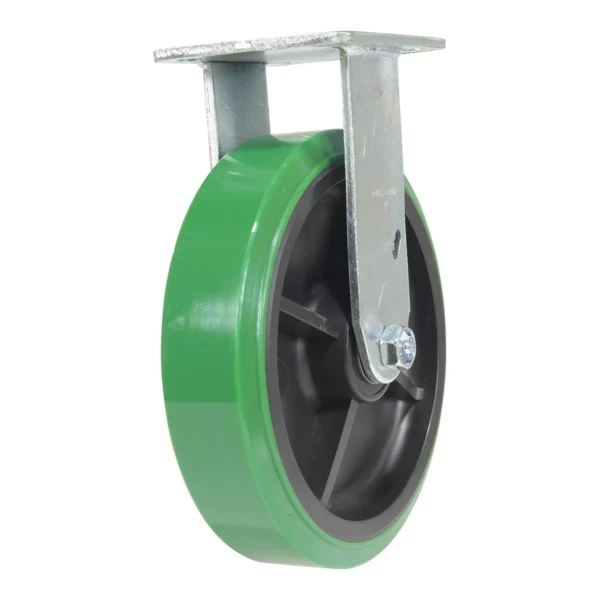 Polyurethane Rigid Caster 8 In. Diameter x 2 In. Width 1000 Lb. Capacity Green/Black