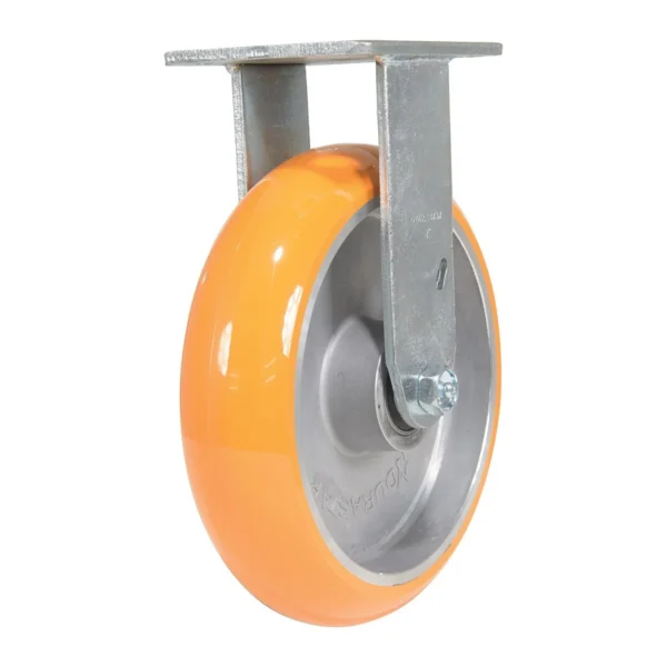 Polyurethane Rigid Caster 8 In. Diameter x 2 In. Width 1250 Lb. Capacity Butterscotch/Silver
