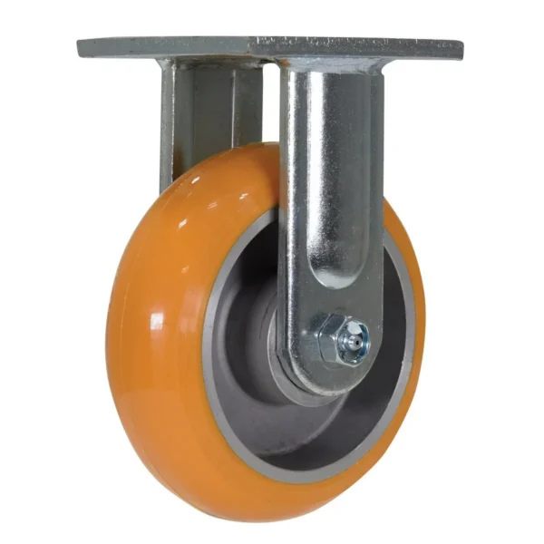 Polyurethane Rigid Caster With Hub 6 In. Diameter x 2 In. Width 1500 Lb. Capacity Butterscotch/Silver