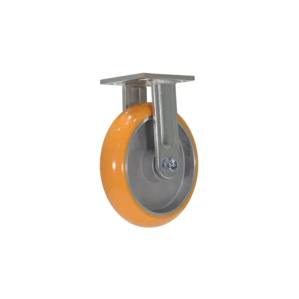 Polyurethane Rigid Caster With Hub 8 In. Diameter x 2 In. Width 2000 Lb. Capacity Butterscotch/Silver