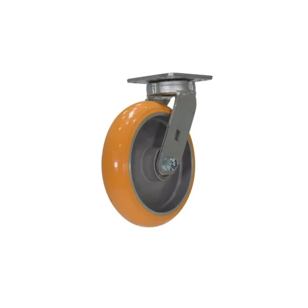 Polyurethane Swivel Caster With Hub 8 In. Diameter x 2 In. Width 2000 Lb. Capacity Butterscotch/Silver