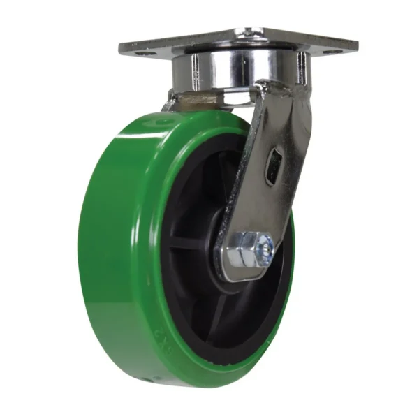 Duratough Polyurethane Swivel Caster 6 In. Diameter x 2 In. Width 900 Lb. Capacity Green/Black