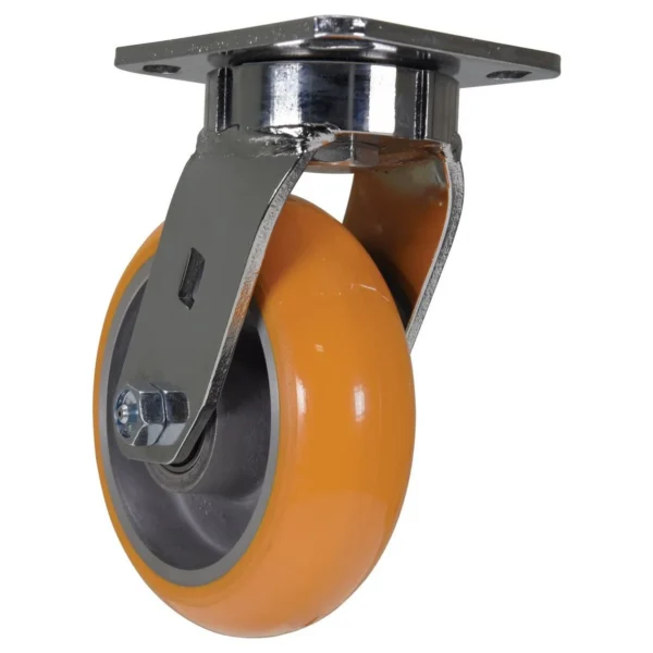 Sirius Polyurethane Swivel Caster 6 In. Diameter x 2 In. Width 1500 Lb. Capacity Butterscotch/Silver