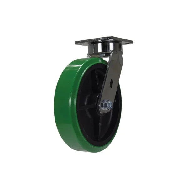 Duratough Polyurethane Swivel Caster 8 In. Diameter x 2 In. Width 1000 Lb. Capacity Green/Black