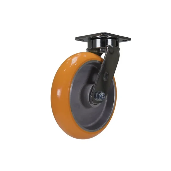 Sirius Polyurethane Swivel Caster 8 In. Diameter x 2 In. Width 2000 Lb. Capacity Butterscotch/Silver