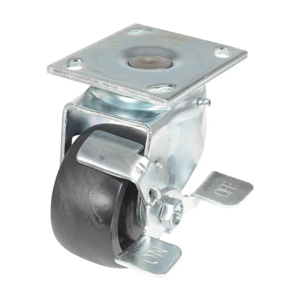 Light Duty Glass Filled Nylon Swivel With Brake Caster 4 In. Diameter x 2 In. Width 1200 Lb. Capacity Black