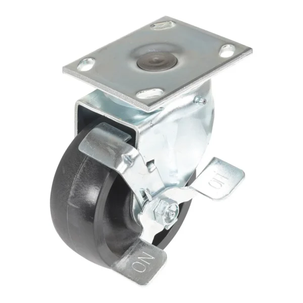 Light Duty Glass Filled Nylon Swivel With Brake Caster 5 In. Diameter x 2 In. Width 1200 Lb. Capacity Black