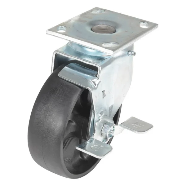 Light Duty Glass Filled Nylon Swivel With Brake Caster 6 In. Diameter x 2 In. Width 1200 Lb. Capacity Black