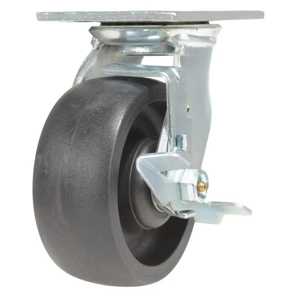 RollX Glass Filled Nylon Swivel With Brake Caster 5 In. Diameter x 2 In. Width 1250 Lb. Capacity Black