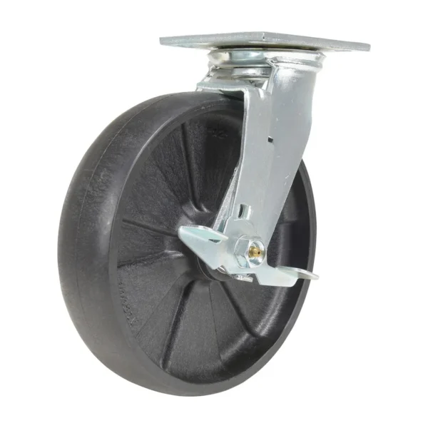 RollX Glass Filled Nylon Swivel With Brake Caster 8 In. Diameter x 2 In. Width 1250 Lb. Capacity Black