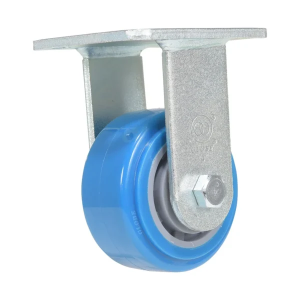 Polyurethane Rigid Caster 4 In. Diameter x 2 In. Width 617 Lb. Capacity Light Blue/Gray