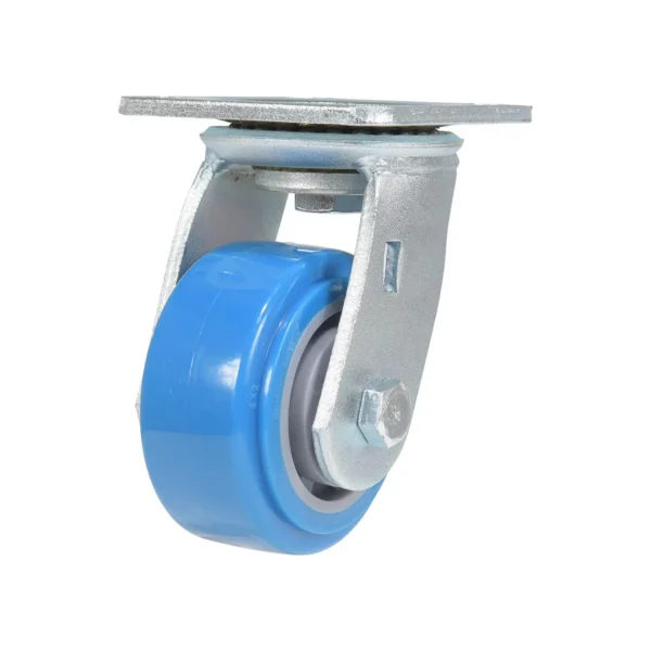 Polyurethane Swivel Caster 4 In. Diameter x 2 In. Width 617 Lb. Capacity Light Blue/Gray