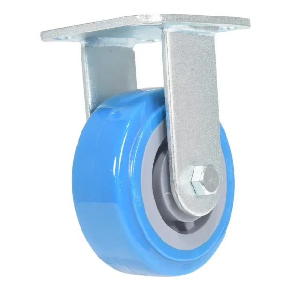 Polyurethane Rigid Caster 5 In. Diameter x 2 In. Width 771 Lb. Capacity Light Blue/Gray