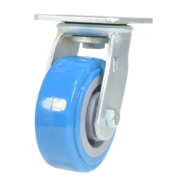 Polyurethane Swivel Caster 5 In. Diameter x 2 In. Width 771 Lb. Capacity Light Blue/Gray