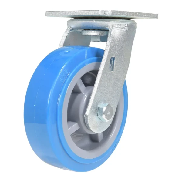 Polyurethane Swivel Caster 6 In. Diameter x 2 In. Width 903 Lb. Capacity Light Blue/Gray