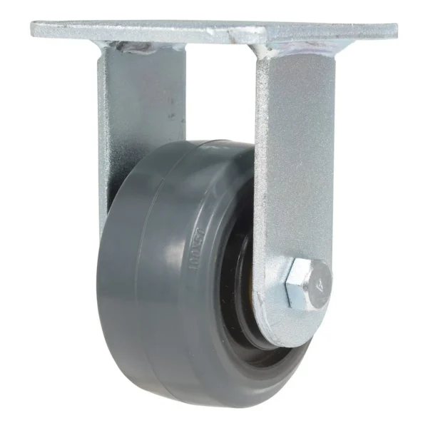 Rubber Rigid Caster 4 In. Diameter x 2 In. Width 551 Lb. Capacity Dark Gray/Gold