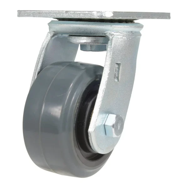 Rubber Swivel Caster 4 In. Diameter x 2 In. Width 551 Lb. Capacity Dark Gray/Gold