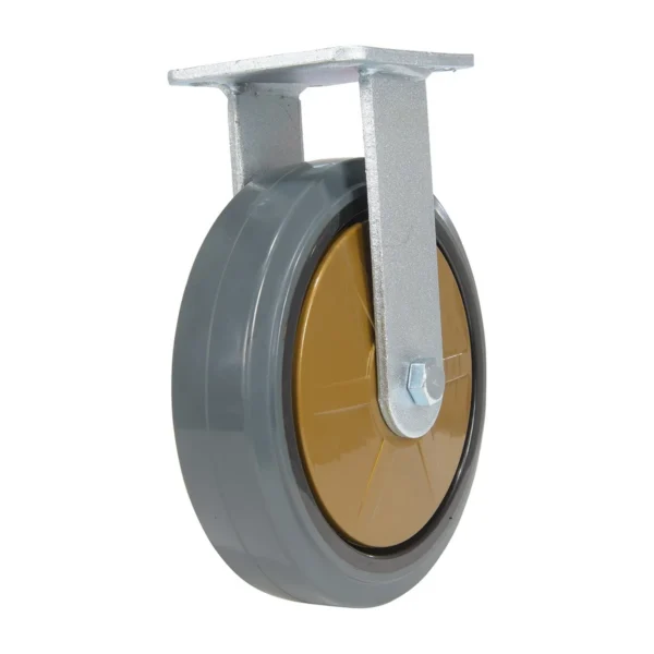 Rubber Rigid Caster 8 In. Diameter x 2 In. Width 881 Lb. Capacity Dark Gray/Gold