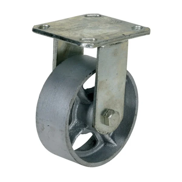 Cast Iron/Steel Rigid Caster 5 In. Diameter x 2 In. Width 1000 Lb. Capacity Gray