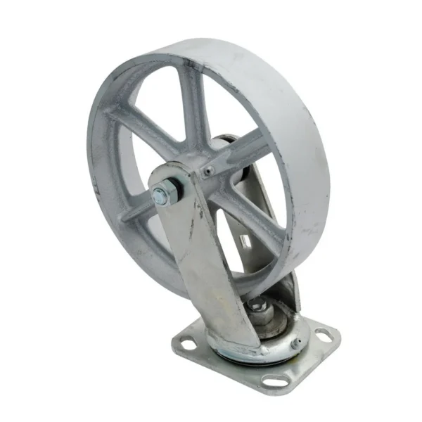 Cast Iron/Steel Swivel Caster 8 In. Diameter x 2 In. Width 1400 Lb. Capacity Gray