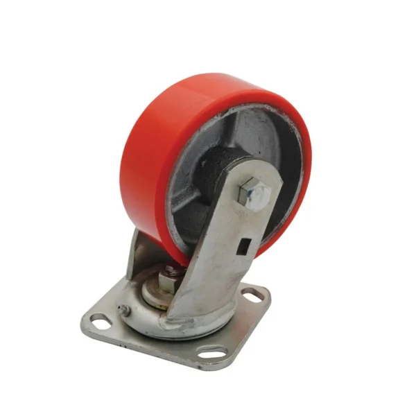 Polyurethane Swivel Caster 5 In. Diameter x 2 In. Width 661 Lb. Capacity Red