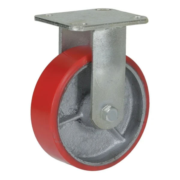 Polyurethane Rigid Caster 6 In. Diameter x 2 In. Width 772 Lb. Capacity Red