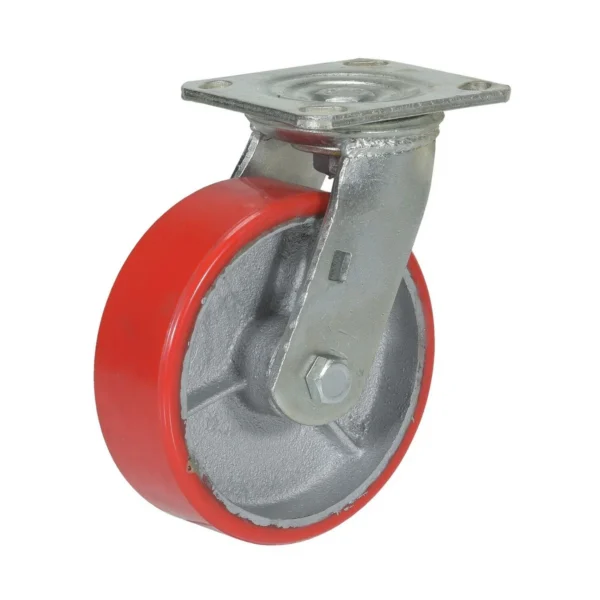 Polyurethane Swivel Caster 6 In. Diameter x 2 In. Width 772 Lb. Capacity Red